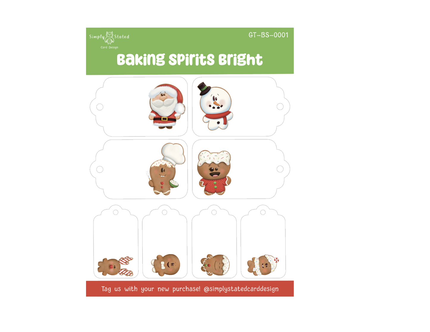 Baking Spirits Bright - Gift Tag Sticker Sheet