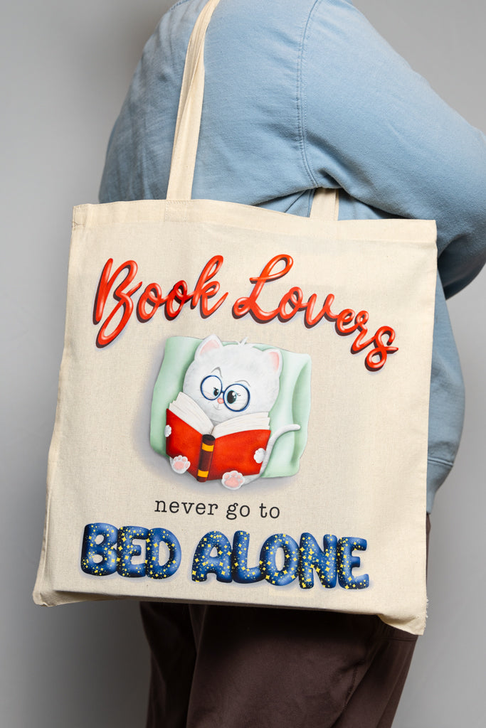 Book Lovers Never Go To Bed Alone - Tote Bag