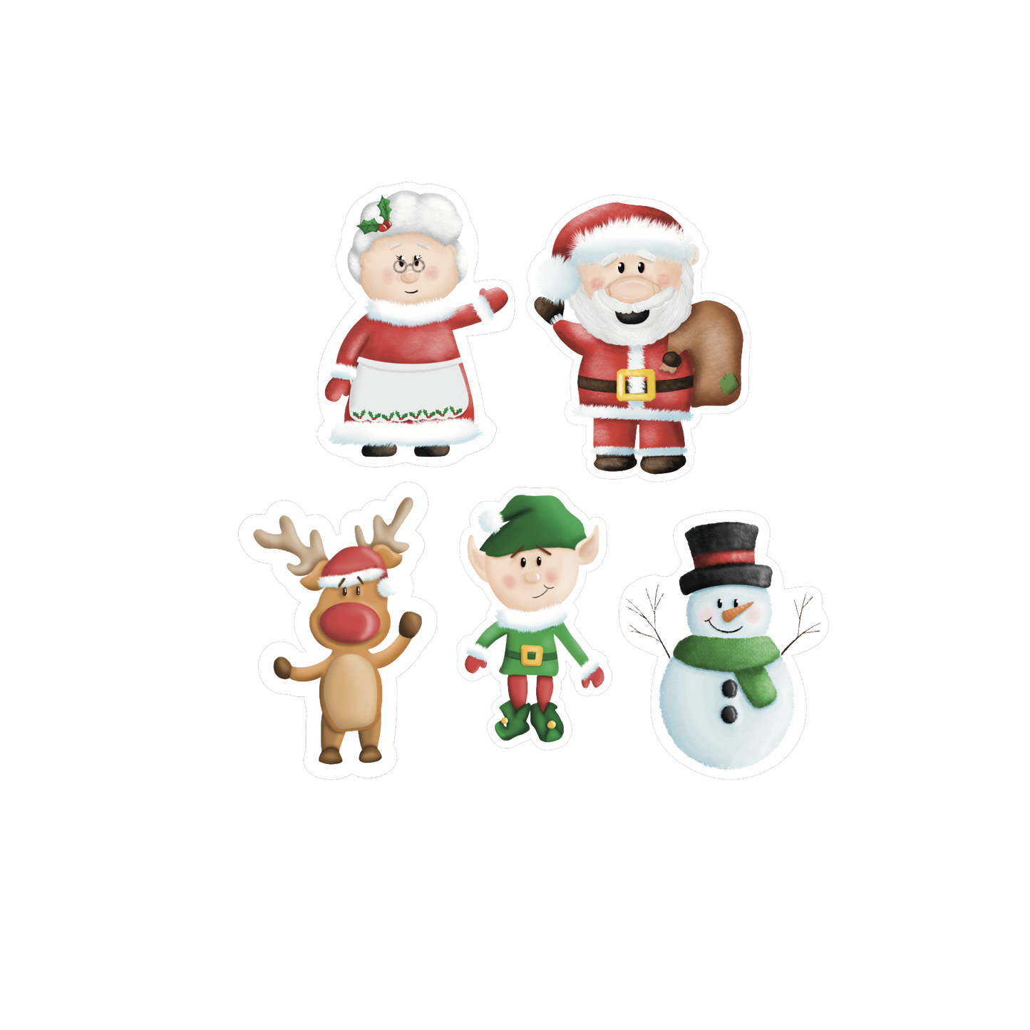 Santa and Friends - Die Cut Sticker Pack